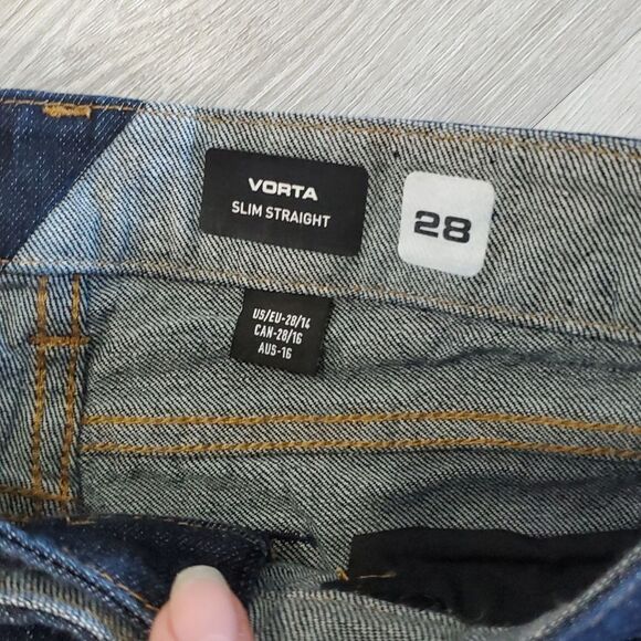 Volcom Vorta Slim Straight Dark Wash Jeans, Size 28 - Picture 3 of 7